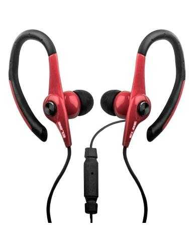 Auriculares Deportivos Elbe AU-107-MIC/ con Micrófono/ Jack 3.5/ Rojo y Negro