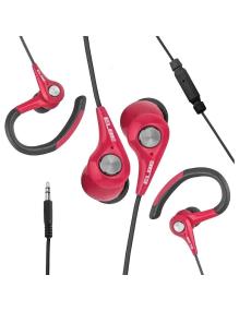 Auriculares Deportivos Elbe AU-107-MIC/ con Micrófono/ Jack 3.5/ Rojo y Negro