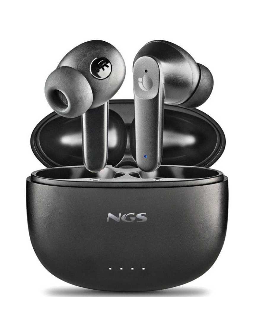 Auriculares Bluetooth NGS Ártica Hush con estuche de carga/ Autonomía 4h/ Negros