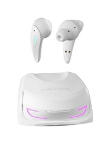 Auriculares Bluetooth Mars Gaming MHI-Ultra con estuche de carga/ Autonomía 7-8h/ Blancos