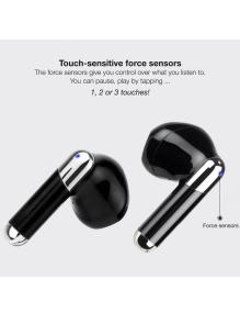 Auriculares Bluetooth TooQ Onyx TQBWH-0054B con estuche de carga/ Autonomía 4h/ Negros