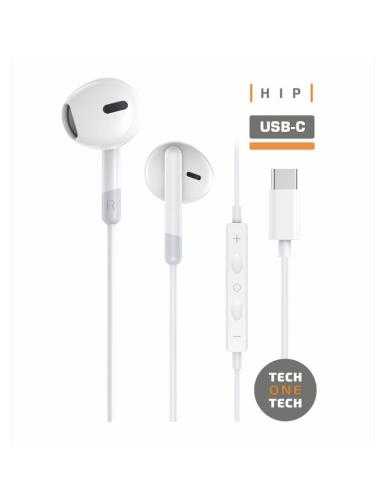 Auriculares Intrauditivos Tech One Tech earTECH TEC1301/ con Micrófono/ USB Tipo-C/ Blancos