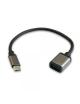 Cable USB 2.0 3GO C136/ USB Tipo-C Macho - USB Hembra/ 20cm/ Negro