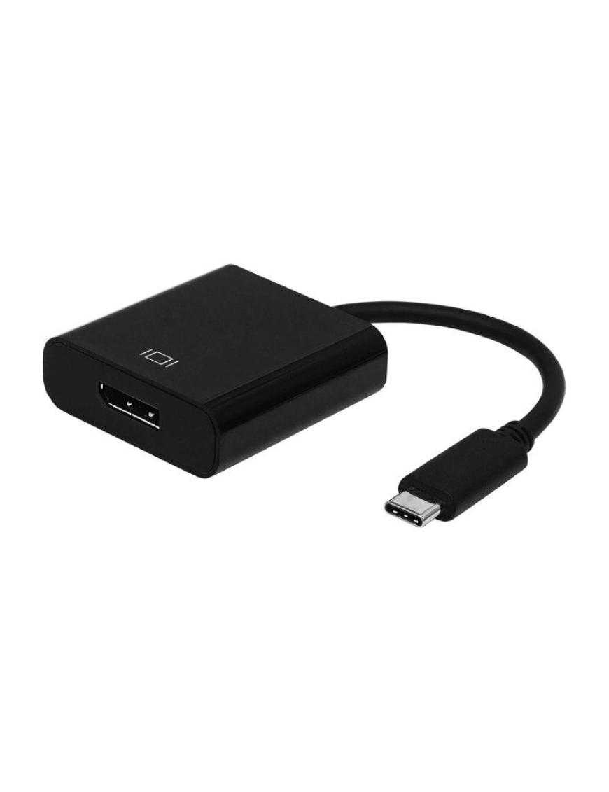 Conversor Aisens A109-0345/ USB Tipo-C Macho - DisplayPort Hembra/ 15cm/ Negro