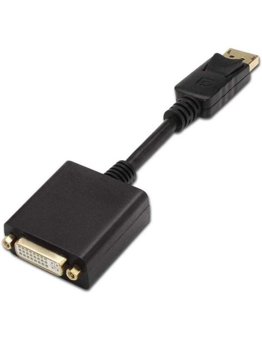 Cable Conversor Aisens A125-0133/ DisplayPort Macho - DVI Hembra/ 15cm/ Negro