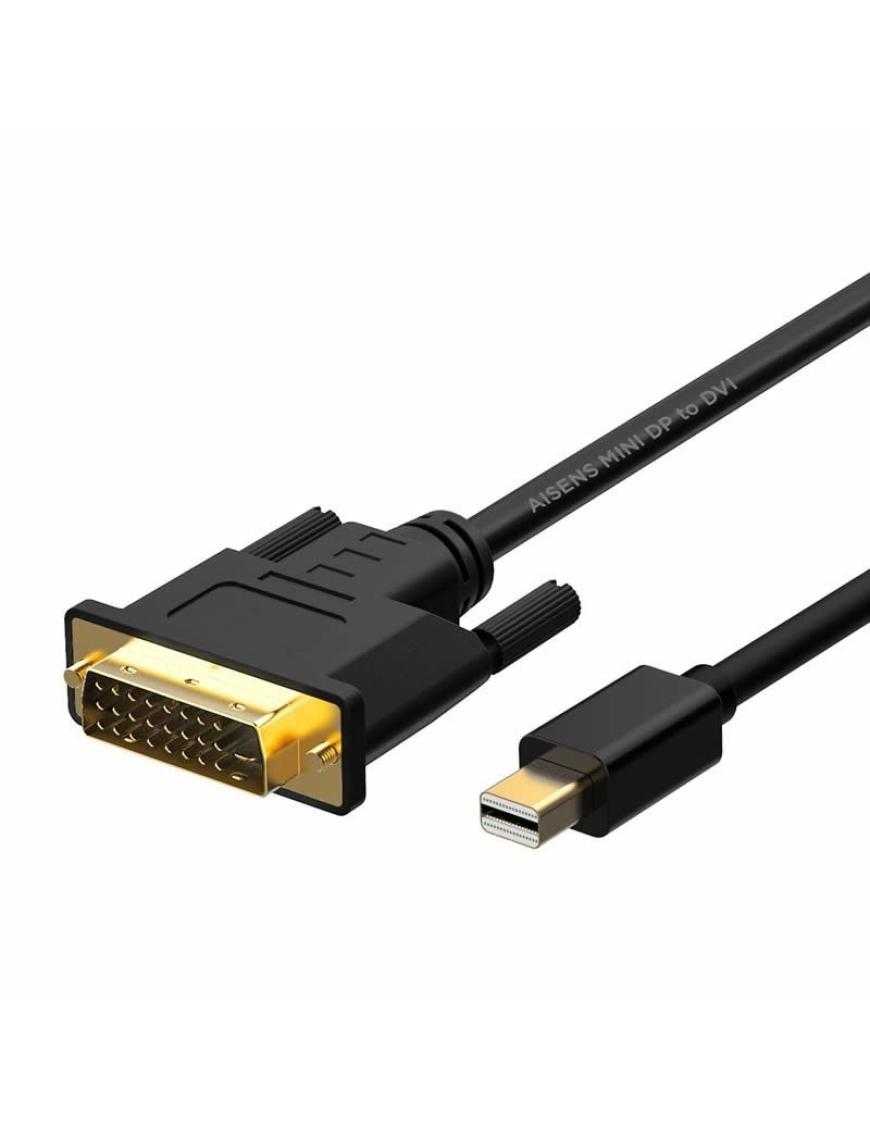 Cable Conversor Mini DisplayPort Aisens A125-0363/ Mini DisplayPort Macho - DVI Macho/ 2m/ Negro