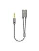 Adaptador Aisens A128-0415/ Jack 3.5 Macho - 2x Jack 3.5 Hembra/ 25cm/ Gris