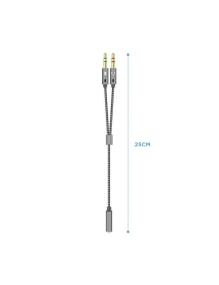 Adaptador Aisens A128-0417/ Jack 3.5 Hembra - 2x Jack 3.5 Macho/ 25cm/ Gris