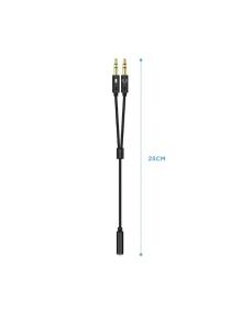 Adaptador Aisens A128-0418/ Jack 3.5 Hembra - 2x Jack 3.5 Macho/ 25cm/ Negro