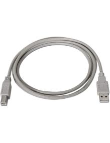 Cable USB 2.0 Impresora Aisens A101-0001/ USB Tipo-B Macho - USB Macho/ Hasta 2.5W/ 60Mbps/ 1m/ Beige