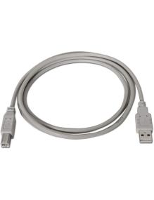 Cable USB 2.0 Impresora Aisens A101-0003/ USB Tipo-B Macho - USB Macho/ Hasta 2.5W/ 60Mbps/ 3m/ Beige