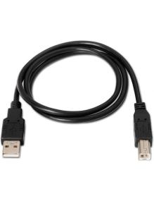 Cable USB 2.0 Impresora Aisens A101-0005/ USB Tipo-B Macho - USB Macho/ Hasta 2.5W/ 60Mbps/ 1m/ Negro