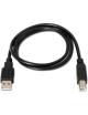 Cable USB 2.0 Impresora Aisens A101-0005/ USB Tipo-B Macho - USB Macho/ Hasta 2.5W/ 60Mbps/ 1m/ Negro