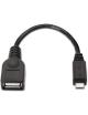 Cable USB 2.0 Aisens A101-0031/ MicroUSB Macho - USB Hembra/ Hasta 2.5W/ 60Mbps/ 15cm/ Negro