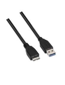 Cable USB 3.0 Aisens A105-0043/ USB Macho - MicroUSB Macho/ Hasta 9W/ 625Mbps/ 1m/ Negro