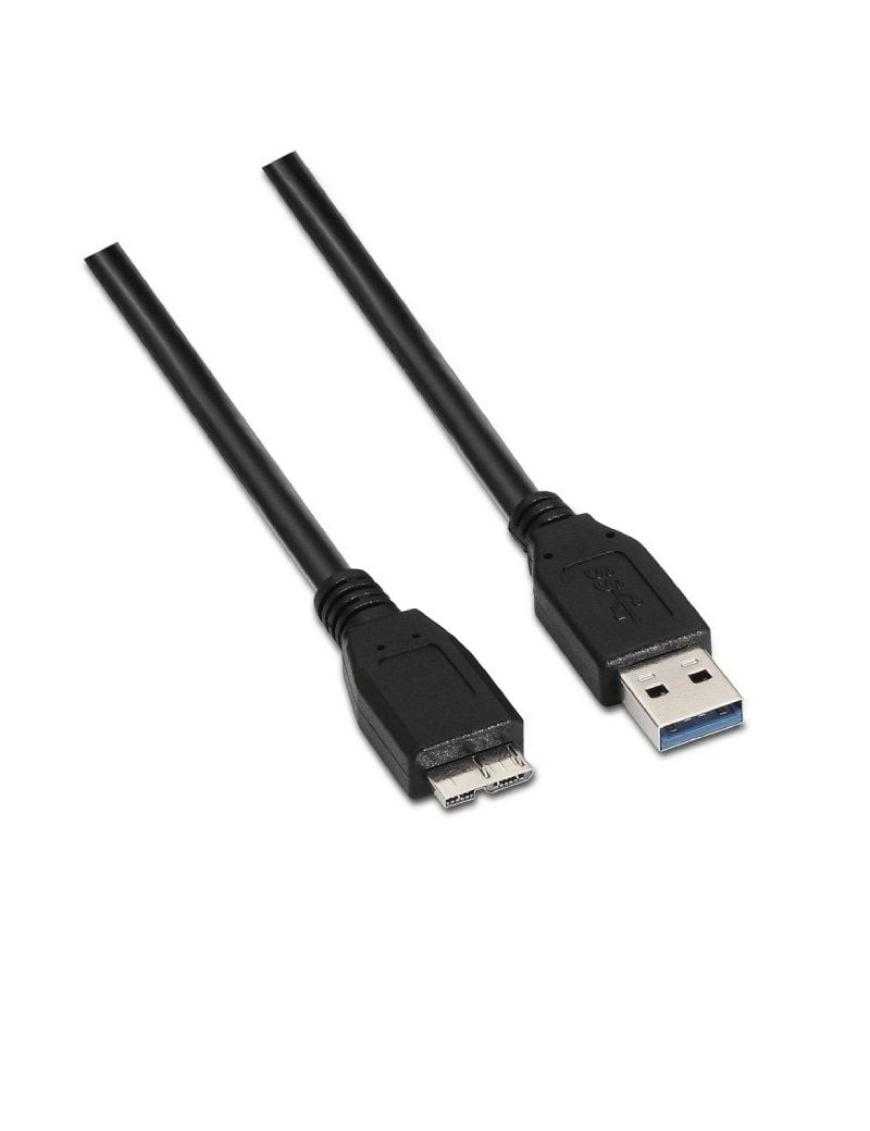 Cable USB 3.0 Aisens A105-0043/ USB Macho - MicroUSB Macho/ Hasta 9W/ 625Mbps/ 1m/ Negro