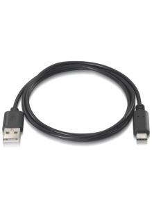 Cable USB 2.0 Tipo-C Aisens A107-0050/ USB Tipo-C Macho - USB Macho/ Hasta 9W/ 625Mbps/ 50cm/ Negro