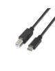 Cable USB 2.0 Impresora Aisens A107-0054/ USB Tipo-C Macho - USB Tipo-B Macho/ Hasta 9W/ 625Mbps/ 2m/ Negro