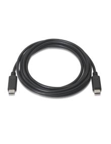 Cable USB 2.0 Tipo-C Aisens A107-0055/ USB Tipo-C Macho - USB Tipo-C Macho/ Hasta 9W/ 625Mbps/ 50cm/ Negro