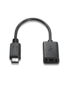 Cable USB 2.0 Aisens A107-0059/ USB Tipo-C Macho - USB Hembra/ Hasta 9W/ 625Mbps/ 15cm/ Negro