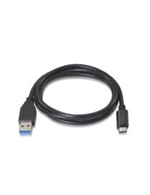 Cable USB 3.1 Tipo-C Aisens A107-0060/ USB Tipo-C Macho - USB Macho/ Hasta 27W/ 625Mbps/ 1m/ Negro