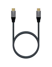 Cable USB 2.0 Tipo-C Aisens A107-0628 5A 100W/ USB Tipo-C Macho - USB Tipo-C Macho/ Hasta 100W/ 60Mbps/ 1m/ Gris