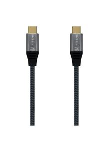 Cable USB 2.0 Tipo-C Aisens A107-0629 5A 100W/ USB Tipo-C Macho - USB Tipo-C Macho/ Hasta 100W/ 60Mbps/ 2m/ Gris