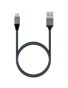 Cable USB 3.1 Tipo-C Aisens A107-0631/ USB Tipo-C Macho - USB Macho/ Hasta 27W/ 1250Mbps/ 1m/ Gris