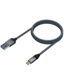 Cable USB 3.1 Tipo-C Aisens A107-0632/ USB Tipo-C Macho - USB Macho/ Hasta 27W/ 1250Mbps/ 1.5m/ Gris