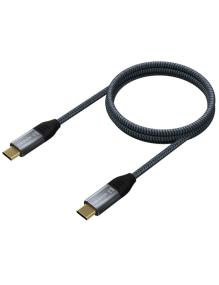 Cable USB 3.2 Tipo-C Aisens A107-0671 20GBPS 100W/ USB Tipo-C Macho - USB Tipo-C Macho/ Hasta 100W/ 2500Mbps/ 1m/ Gris