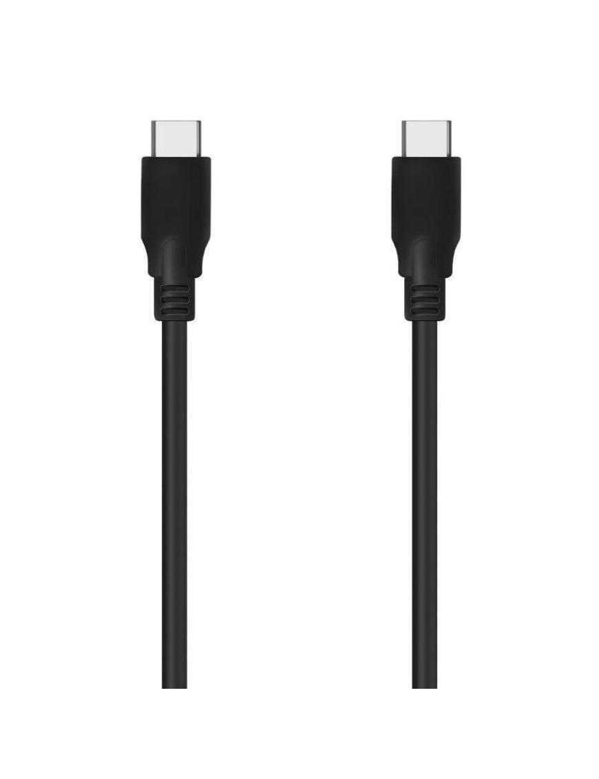 Cable USB 3.2 Tipo-C Aisens A107-0701 20GBPS 5A 100W/ USB Tipo-C Macho - USB Tipo-C Macho/ Hasta 100W/ 2500Mbps/ 60cm/ Negro