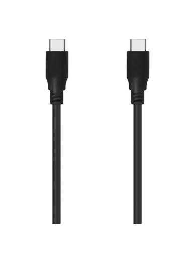 Cable USB 3.2 Tipo-C Aisens A107-0701 20GBPS 5A 100W/ USB Tipo-C Macho - USB Tipo-C Macho/ Hasta 100W/ 2500Mbps/ 60cm/ Negro