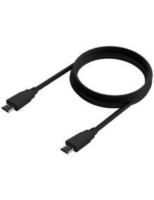 Cable USB 3.2 Tipo-C Aisens A107-0701 20GBPS 5A 100W/ USB Tipo-C Macho - USB Tipo-C Macho/ Hasta 100W/ 2500Mbps/ 60cm/ Negro