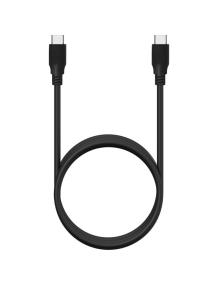 Cable USB 3.2 Tipo-C Aisens A107-0704 20GBPS 5A 100W/ USB Tipo-C Macho - USB Tipo-C Macho/ Hasta 100W/ 2500Mbps/ 2m/ Negro