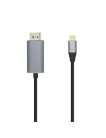 Cable DisplayPort Aisens A109-0394/ USB Tipo-C Macho - DisplayPort Macho/ Hasta 27W/ 1250Mbps/ 80cm/ Negro