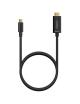 Cable Conversor HDMI 4K Aisens A109-0623/ USB Tipo-C Macho - HDMI Macho/ Hasta 27W/ 1250Mbps/ 80cm/ Negro