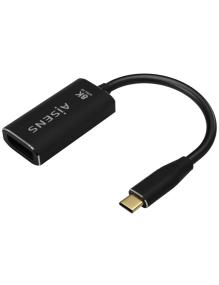 Conversor Aisens A109-0690/ USB Tipo-C Macho - DisplayPort Hembra/ Hasta 27W/ 1250Mbps/ 15cm/ Negro