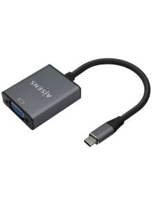 Conversor Aisens A109-0691/ USB Tipo-C Macho - VGA Hembra/ Hasta 27W/ 1250Mbps/ 15cm/ Gris