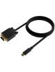 Cable Conversor Aisens A109-0693/ USB Tipo-C Macho - VGA Macho/ Hasta 27W/ 1250Mbps/ 1.8m/ Negro