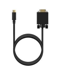 Cable Conversor Aisens A109-0693/ USB Tipo-C Macho - VGA Macho/ Hasta 27W/ 1250Mbps/ 1.8m/ Negro