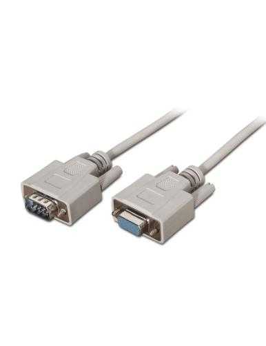 Cable Serie RS232 Aisens A112-0065/ DB9 Macho - DB9 Hembra/ Hasta 0.15W/ 1.6Mbps/ 1.8m/ Beige