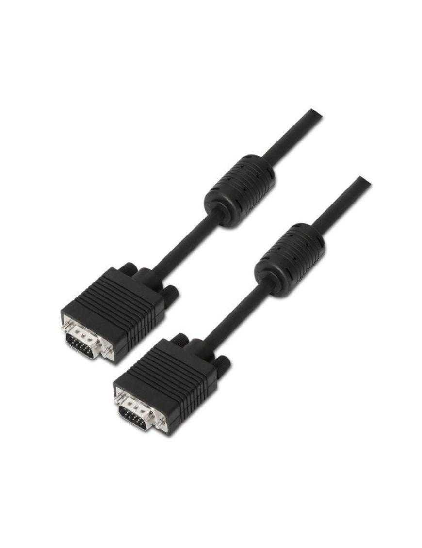 Cable SVGA Aisens A113-0071/ VGA Macho - VGA Macho/ Hasta 3W/ 10Mbps/ 1.8m/ Negro