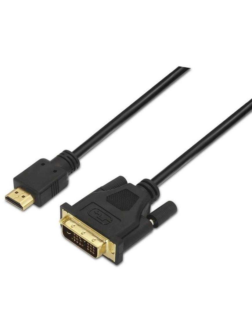 Cable HDMI Aisens A117-0090/ DVI Macho - HDMI Macho/ Hasta 10W/ 720Mbps/ 1.8m/ Negro