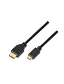 Cable HDMI Aisens A119-0115/ HDMI Macho - Mini HDMI Macho/ Hasta 10W/ 720Mbps/ 3m/ Negro