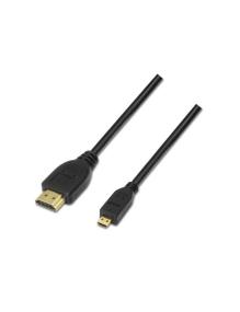 Cable Micro HDMI Aisens A119-0117/ HDMI Macho - Micro HDMI Macho/ Hasta 10W/ 720Mbps/ 1.8m/ Negro