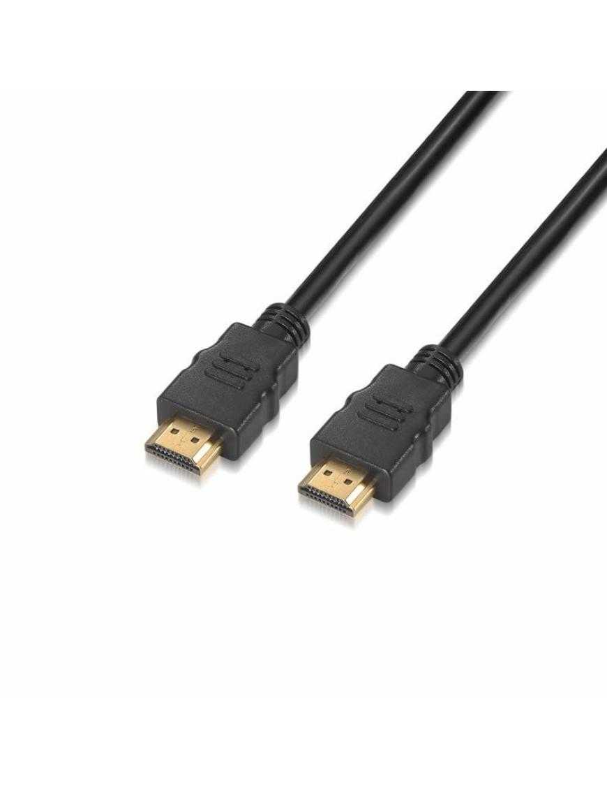 Cable HDMI 2.0 4K Aisens A120-0118/ HDMI Macho - HDMI Macho/ Hasta 10W/ 2250Mbps/ 50cm/ Certificado/ Negro