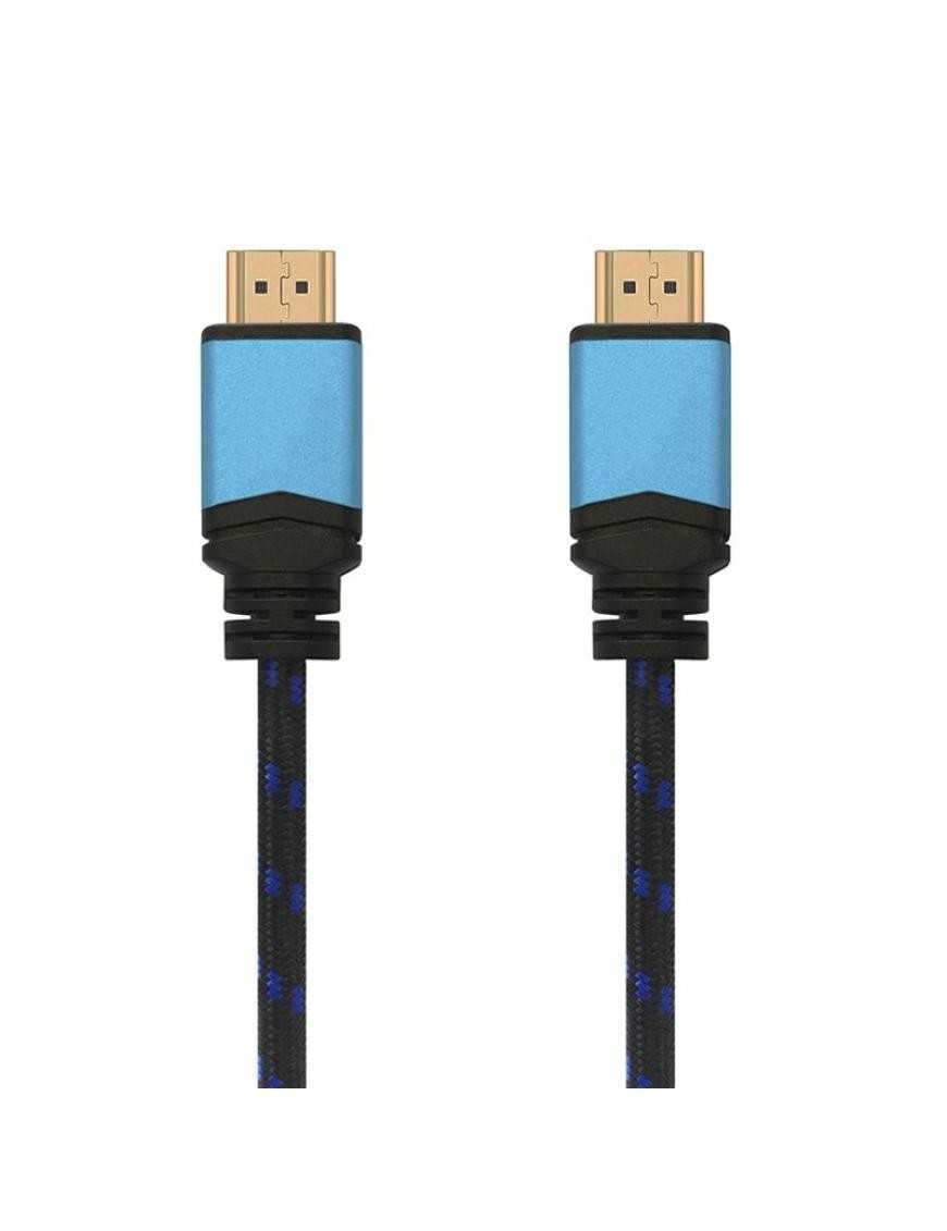 Cable HDMI 2.0 4K Aisens A120-0359/ HDMI Macho - HDMI Macho/ Hasta 10W/ 2250Mbps/ 5m/ Negro y Azul