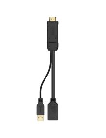 Cable Conversor 4K Aisens A122-0642/ HDMI Macho - DisplayPort Hembra - USB Macho/ Hasta 10W/ 2250Mbps/ 10cm + 10cm/ Negro