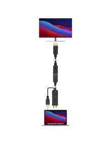 Cable Conversor 4K Aisens A122-0642/ HDMI Macho - DisplayPort Hembra - USB Macho/ Hasta 10W/ 2250Mbps/ 10cm + 10cm/ Negro