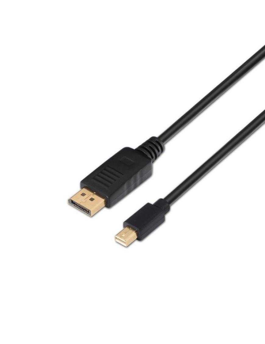 Cable Mini DisplayPort Aisens A124-0131/ DisplayPort Macho - Mini DisplayPort Macho/ Hasta 5W/ 2300Mbps/ 2m/ Negro